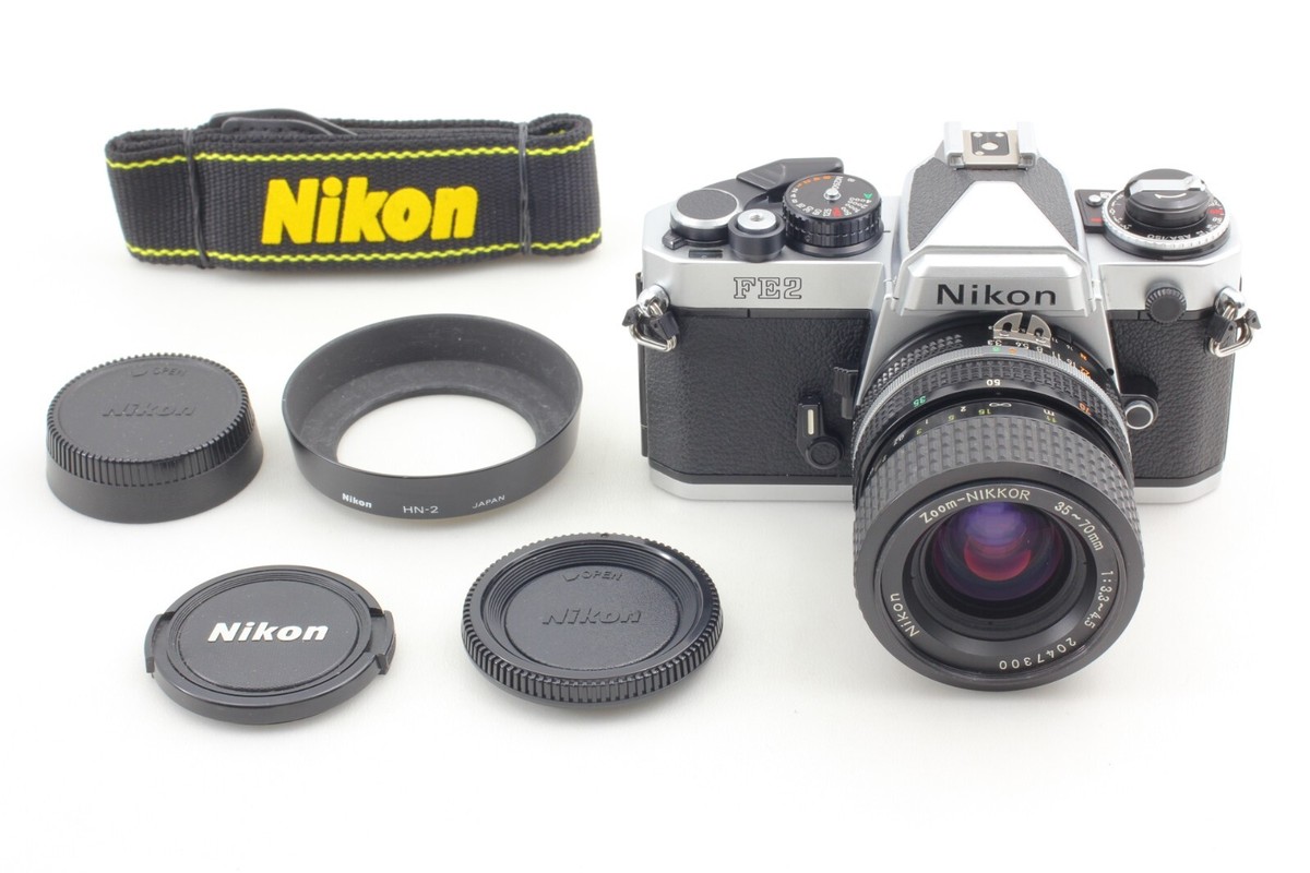 【現状品】Nikon  FE2  Nikon ZOOM NIKKOR 35-70 Honeycomb [MINT /Hood] Nikon FE2 Silver Film Camera Body Ai