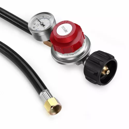 4FT 0-30PSI High Pressure Propane Gas Regulator Hose and PSI Gauge & 1/8" MNPT - Picture 8 of 8