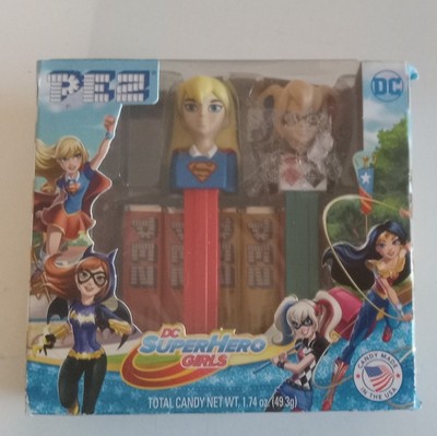 Pez DC Supergirl & Harley Quinn Superhero Girls Candy Dispenser Collectable Set