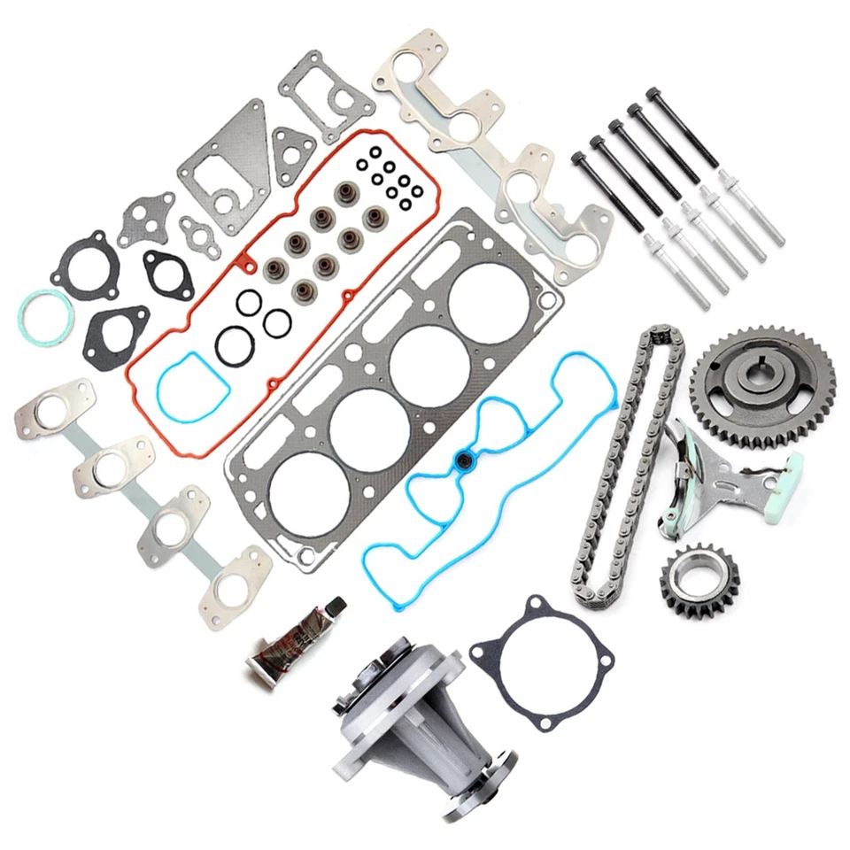 Juego de juntas de cabeza de pernos de cabeza de bomba de agua para 98-03 GMC Sonoma 2.2 Foto 2 de 4