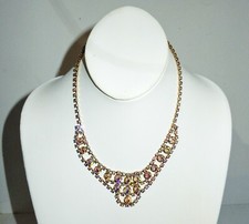 Beautiful Vintage 16" Aurora Borealis Rhinestone Choker