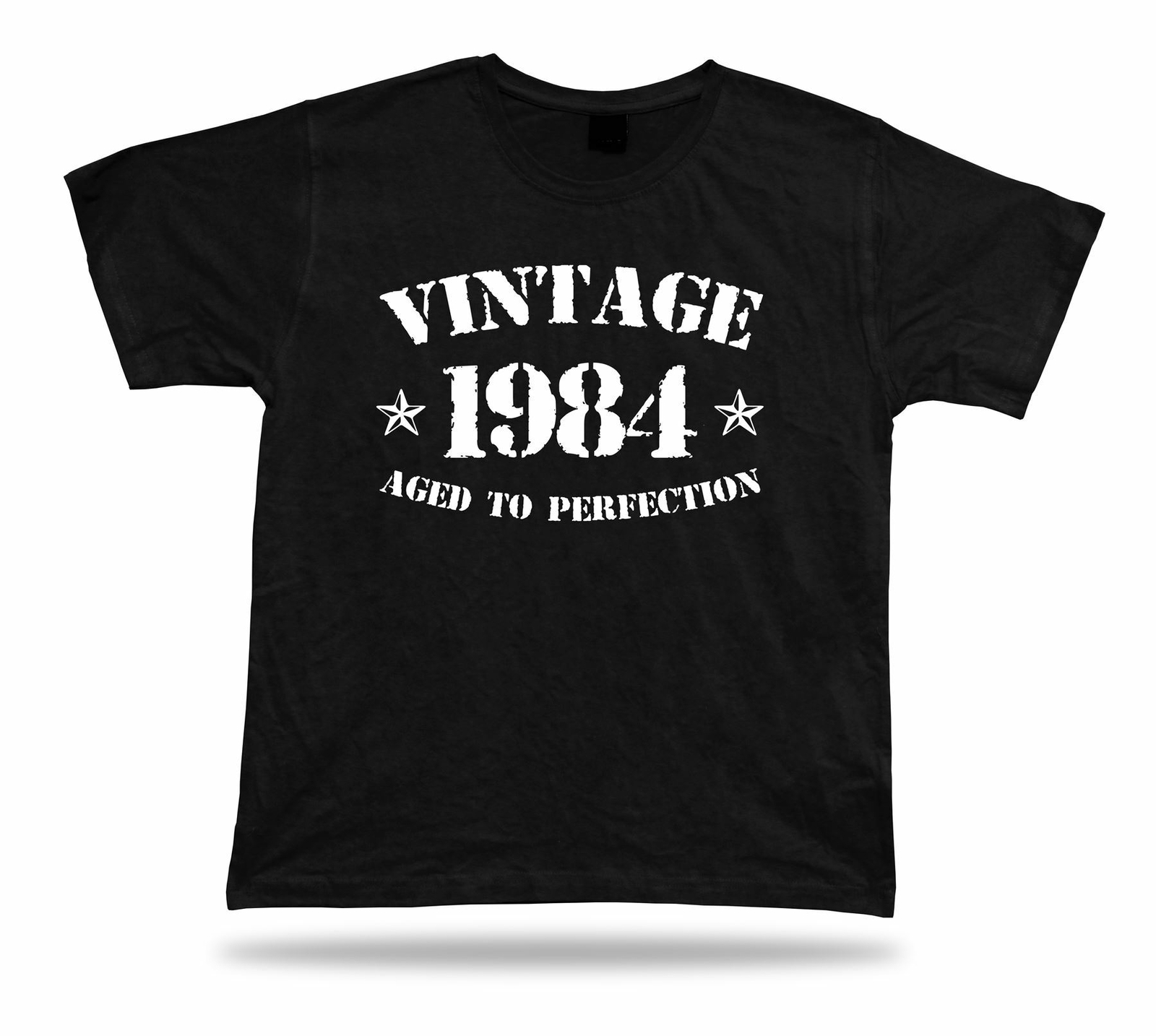 Printed T shirt tee Vintage 1984 aged to perfection happy birthday present gift