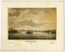 Antique Print-LEIDEN-TREKSCHUIT-SHIP-LANDSCAPE-Howen-Madou-Jobard-1825