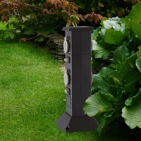 AußEnsteckdose Steckdosenpfosten Gartensteckdose 4-Fach Erdspieß Stromverteiler