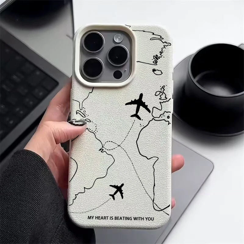 Phone Case For iPhone 16 15 Pro Max 14 13 12 11 Plane Silicone TPU Soft Cover