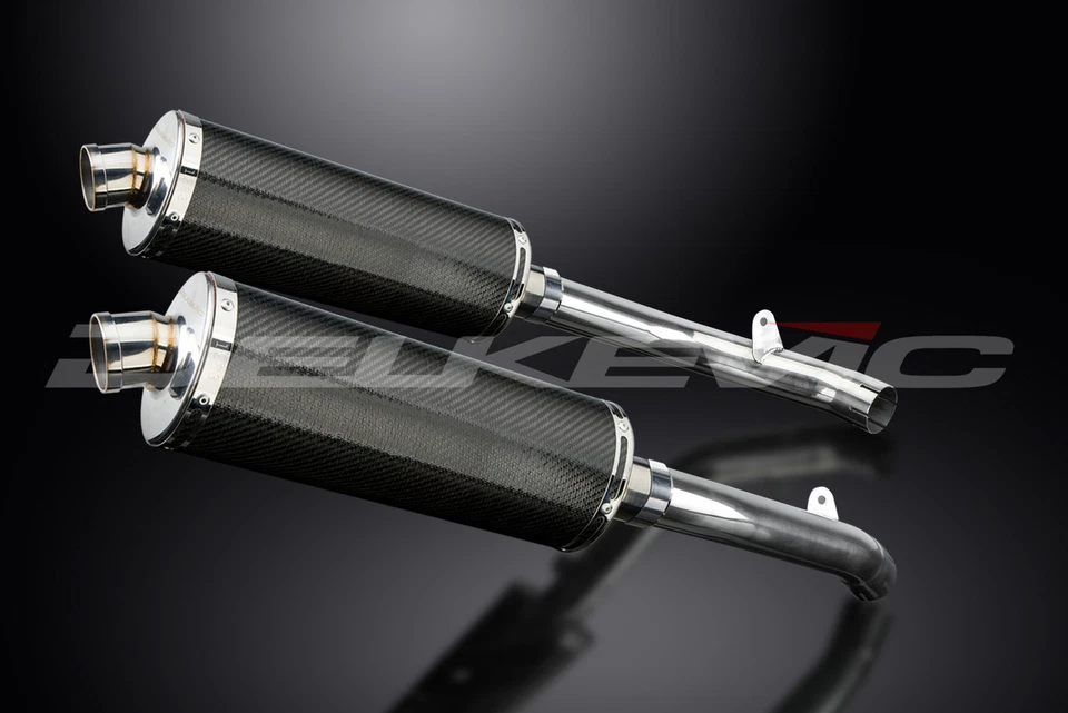 Kit silenciador de escape de carbono ovalado de 14" deslizable Honda RVT1000R RC51 2002-2008 Foto 3 de 4