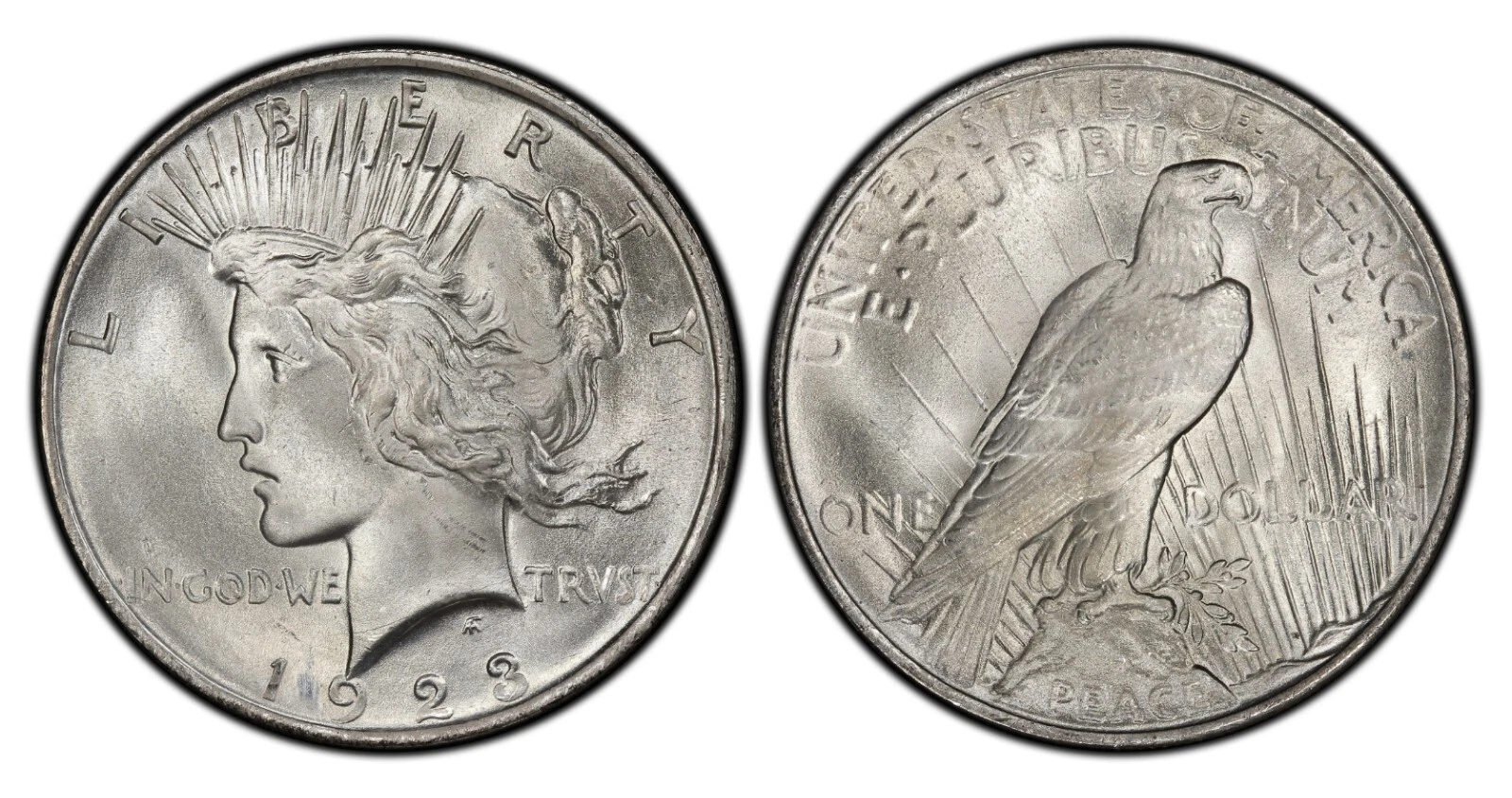1923 PCGS MS67+ "PLUS" -- $37,500 CU -- Condition Rarity -- Peace Dollar $1