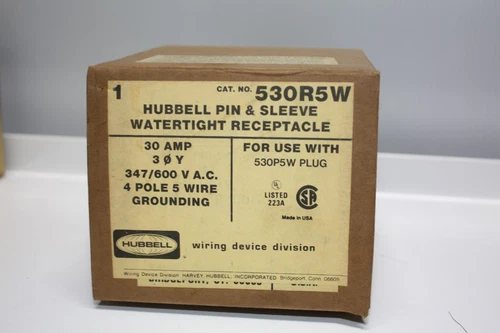 HBL530R5W Hubbell HBL530R5W 30A, 347-600V Receptacle
