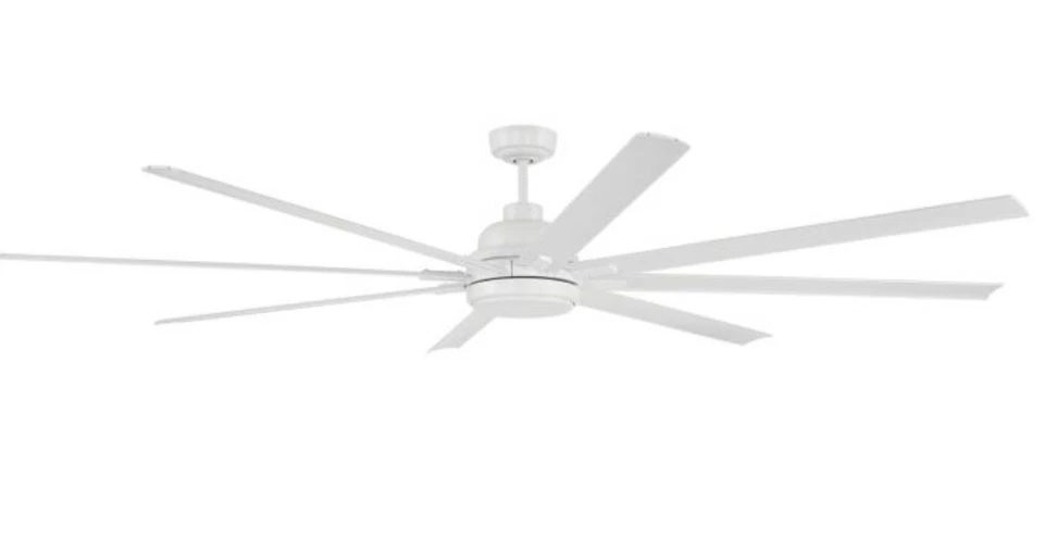 "Ventilador de techo exterior LED de 8 aspas con control remoto WiFi DC blanco apresurado hecho a mano 84""" Foto 2 de 3