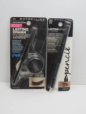 MAYBELLINE LASTING DRAMA GEL PENCIL & GEL EYELINER W/ BRUSH *DETAILS*
