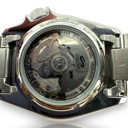 Seiko 5 Sports Geen Teal Dial SRPD61 Steel Black Dial 43mm Watch - Picture 6 of 6