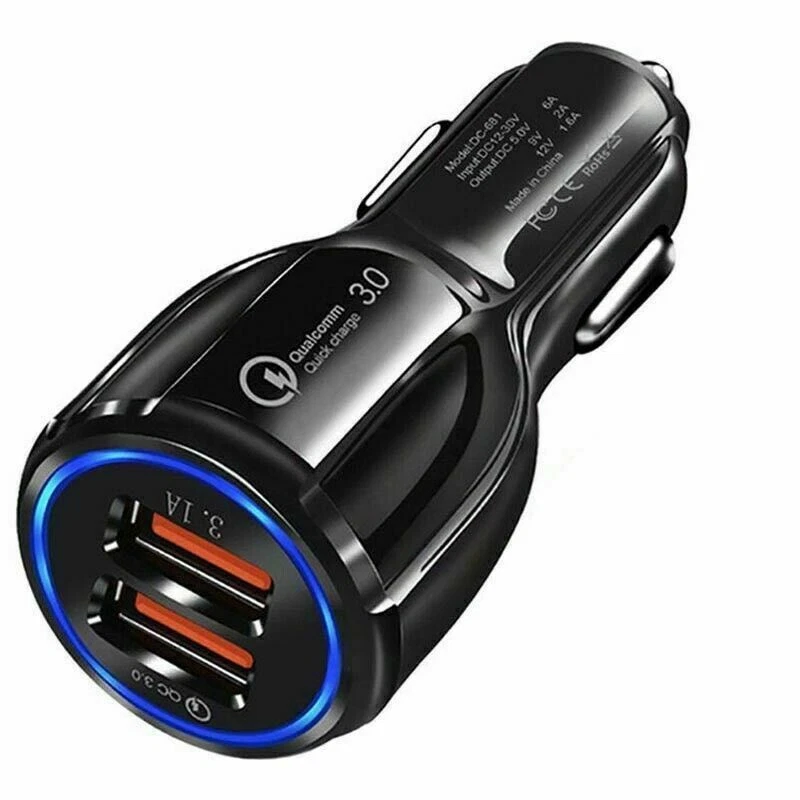 USB Car Socket Fast Mobile Phone Charger 12V Cigarette Lighter Power Adapter  - Image 2 of 4