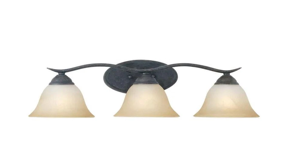 Tocador de pared Thomas Lighting Prestige 3 luces Sable bronce modelo #SL748322 Foto 2 de 3