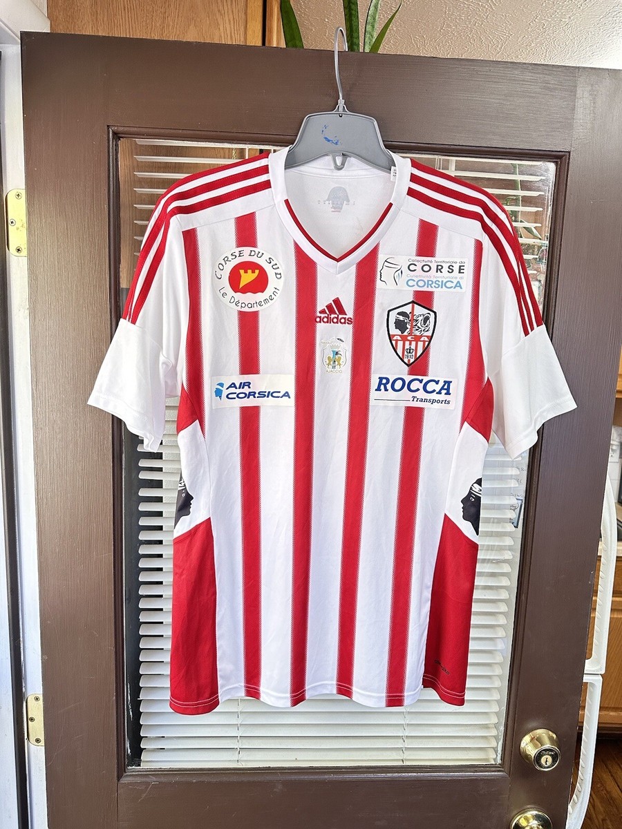 【選手着用】仏2部 AC Ajaccio Sainati #4 ユニフォーム Authentic AC Ajaccio RARE adidas 2016-2017 Home Football Soccer