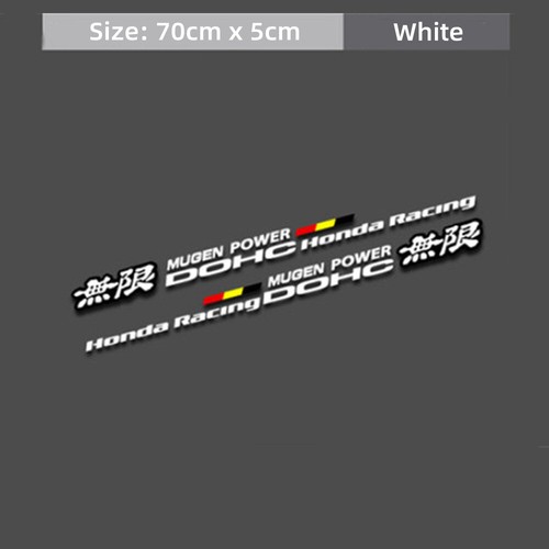 2Pcs Black Mugen Power DOHC Racing Decals Car Body Gas Cap Sports Sticker 70CM - Picture 3 of 10
