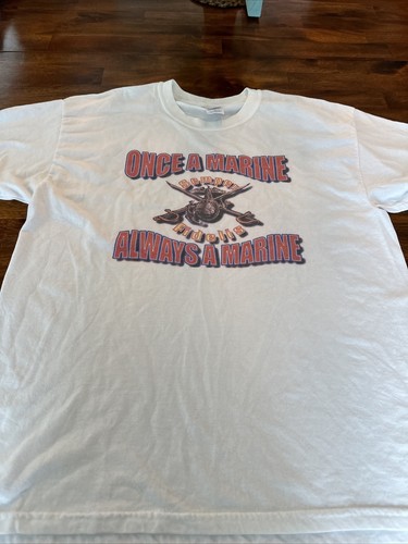 Once a Marine T-Shirt with Color Choice - 100% Cotton Gildan, Semper Fidelis - Picture 4 of 4