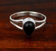 Black Onyx Ring, 925 Sterling Silver Ring Hammered band ring Unisex Ring
