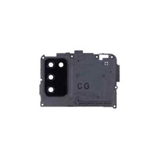 For Samsung Galaxy M02s Replacement Rear Camera Lens w/ Cover Bezel Ring (Black)