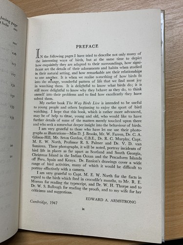 Libro de tapa dura ilustrado "Bird Life" Edward Armstrong 1949 primera edición (P3) - Imagen 9 de 18