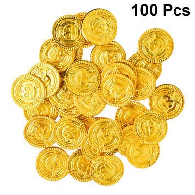 100pcs/Set $100 Gold Coins Plastic Fake Game Props Party Favor for Children