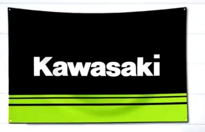 Kawasaki Ninja Motorcycle Fahne Flagge Banner 60 x 90 cm Neu