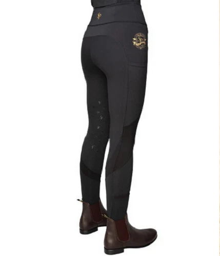 leggings Supreme Products Active Show Rider avec poignée genou en silicone noir XS XL