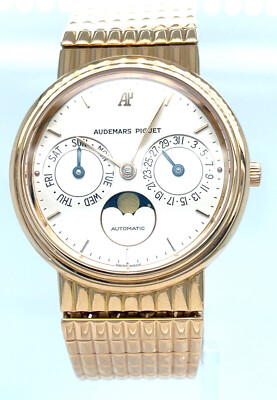 Audemars Piguet Calendar 18k Rose Gold 1990s Chronograph Watch w/ Cert #25588