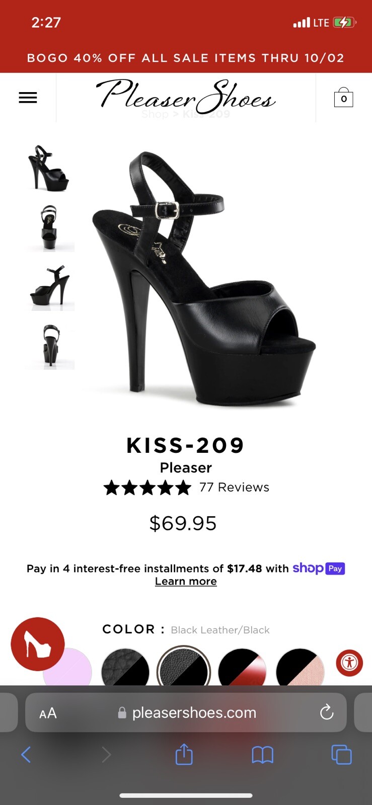 6" Black Clear Basic Platforms Stripper Pole Danc… - image 8