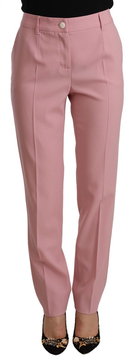 パンツ DOLCE  GABBANA Women Straight Pants FTAMPT IS1XJHN5IY Pink DOLCE & GABBANA Pants Pink Wool Stretch High Waist Trouser