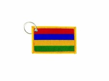 Keychain embroidered patch badge flag Mauritius