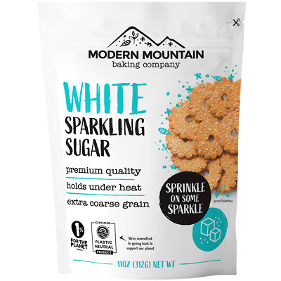 Sparkling Sugar (11Oz) White Sparkling Sugar Crystals for Baking, Sanding Sugar,