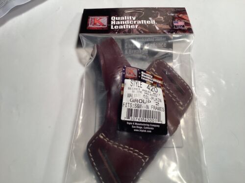 Triple K 420holster S&W N frame fits all barrel lengths belt slide with snap NEW - Picture 1 of 11