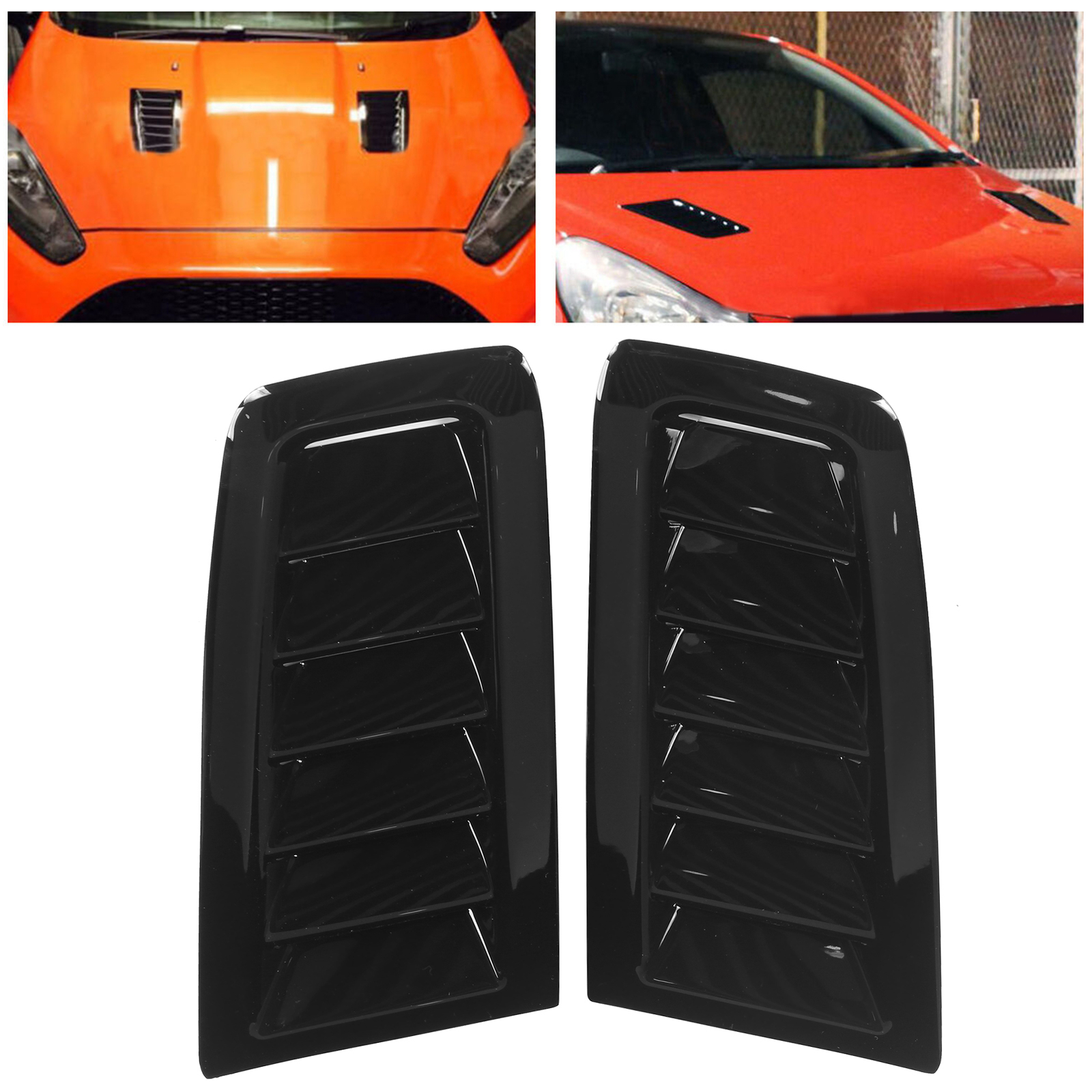 (Glossy Black)Front Hood Vent Easy To Install Hood Vent Trim For Car