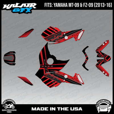 Graphics Kit for YAMAHA MT-09 FZ-09 (2013-2016) Split Series - Red