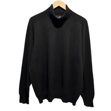 Allen Solly maglione girocollo uomo grande nero 100% cashmere manica lunga