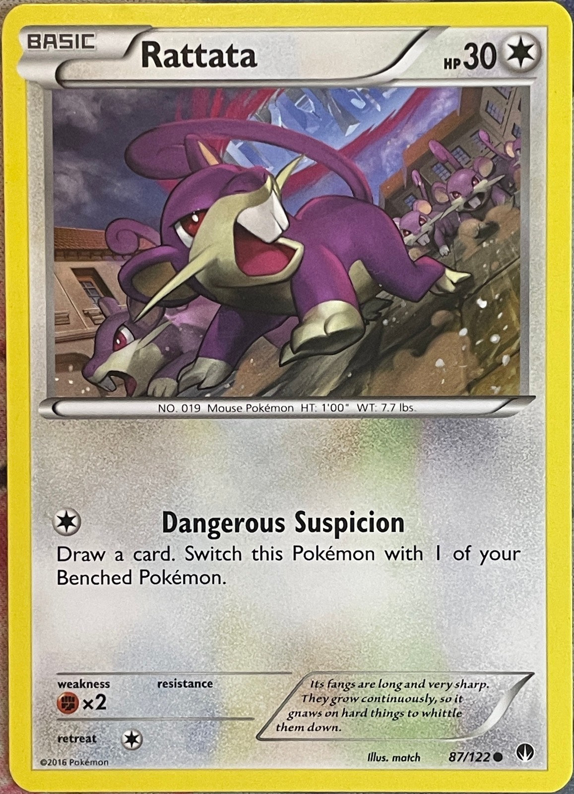 Rattata - 87/122 - XY Breakpoint Pokemon 2016