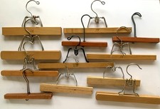 12 Vintage Wooden Trouser Clothes Hangers Setwell Winston Unmarked