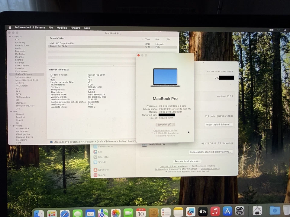 Apple MacBook Pro 15" 2018 · i7 · 32GB · 1TB, foto 4 di 5
