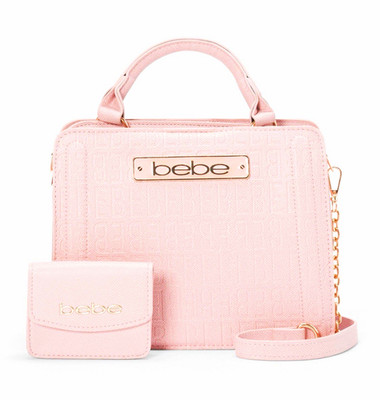 Bebe Thea Small Satchel With Card Case in powder pink, brand new with tags