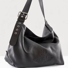 Vivienne Westwood Tote Black Leather Large Capacity 40×29×13cm outlet