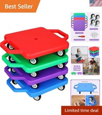 Recreational Kids Scooter Board Set - 4 Fun and Safe Plastic Boards with Handles