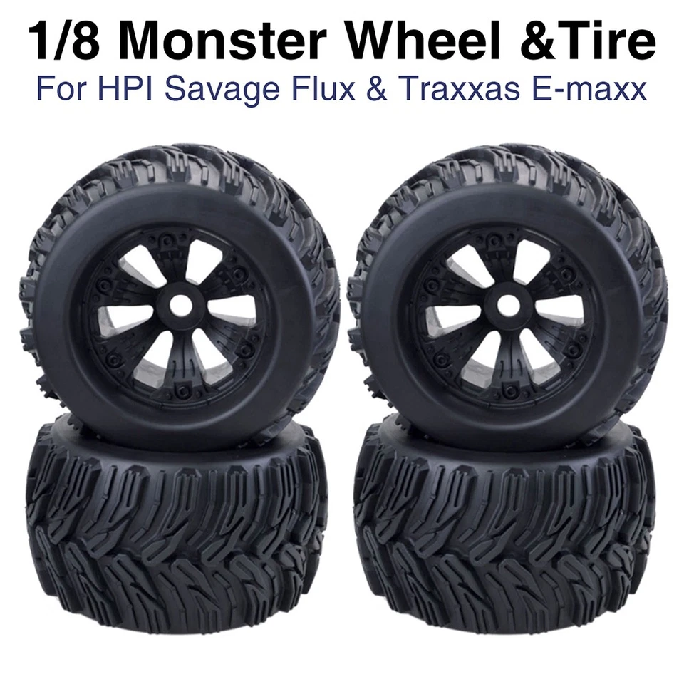 4 Stück 170 mm Felgen Reifen für 1/8 Monster Truck Traxxas HSP HPI E-MAXX RC Car - Bild 2 von 4