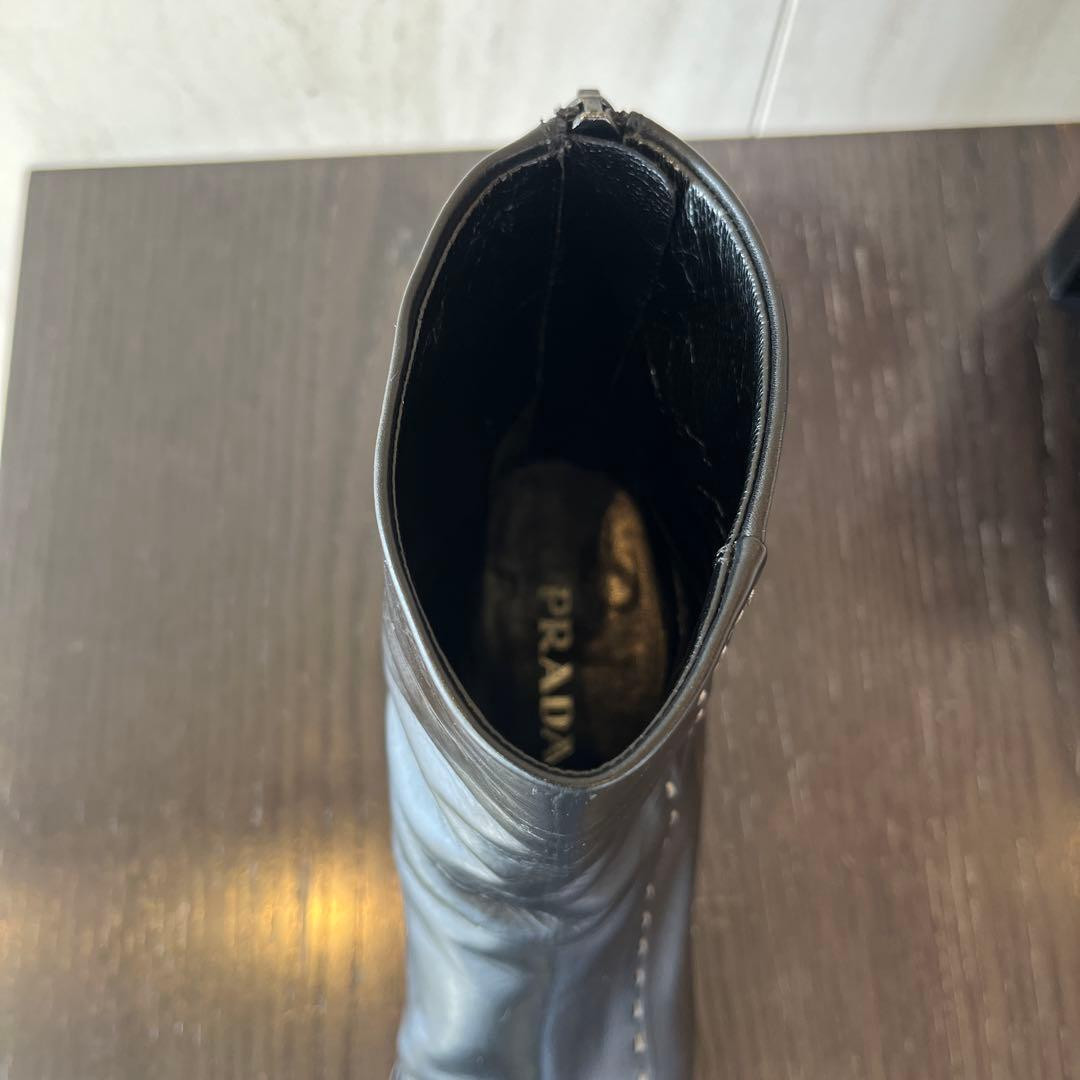 PRADA Short Boots Shoes EU 36.5 US 6.5 Black Used Item Good Condition From Japan thumbnail 13