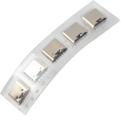 50pcs USB Type C 3.1 Socket 6 Pins Female Solder Connector Jack Port for Elec...