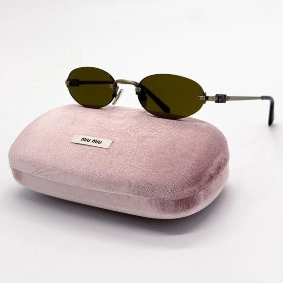 Miu Miu — NEW MIU MIU SUNGLASSES MUA54S 26C09Z OVAL GOLD WOMEN MU A54S SMU A54
