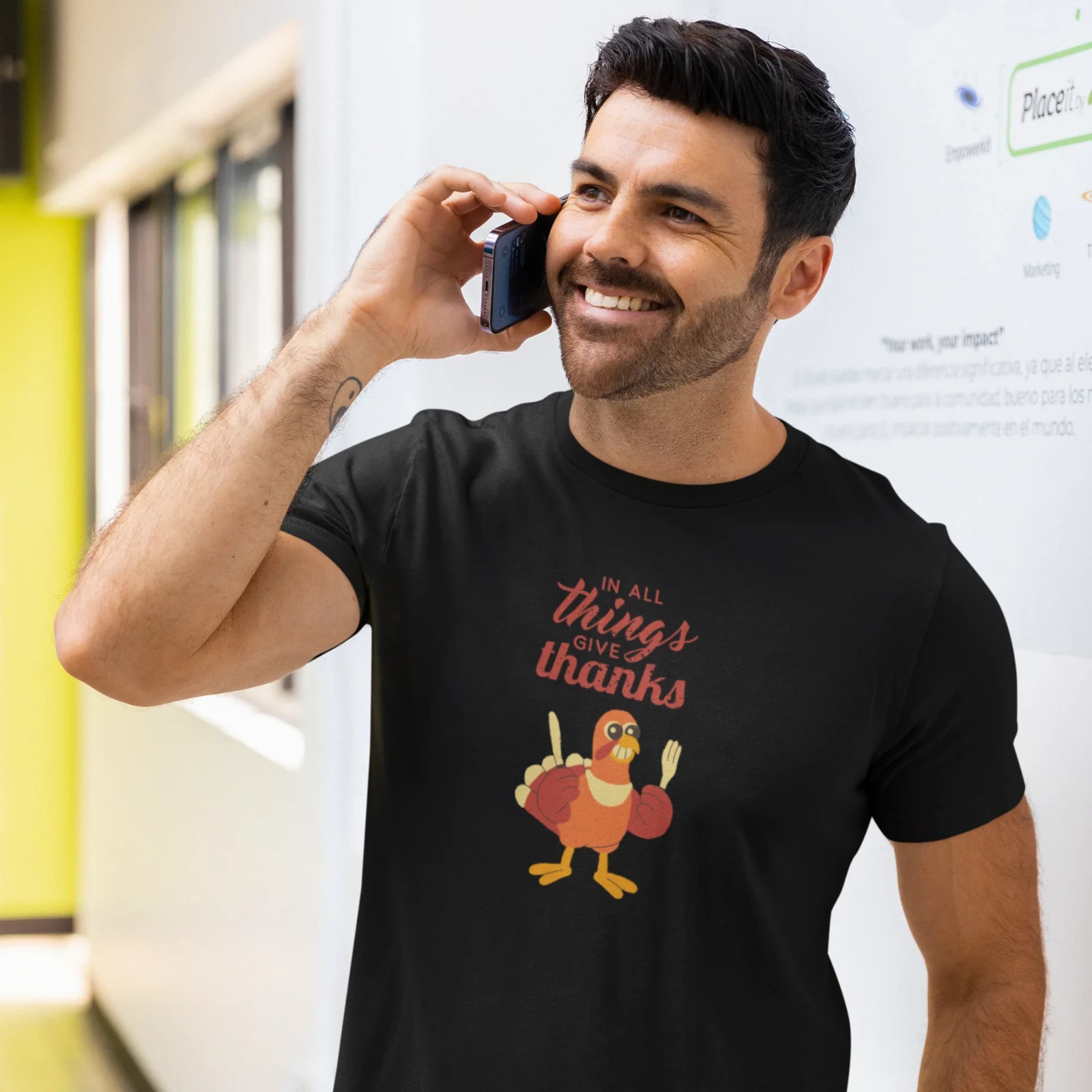 Men Thanksgiving special half sleeve round neck Tee