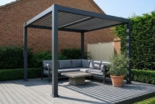 3m x 3m Aluminium Pergola with manual leuvered roofing