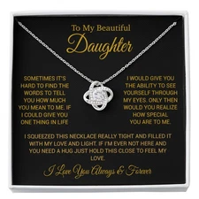 To My Daughter Necklace, Daughter Father Necklace, Daughter Gift From Dad,Mom
