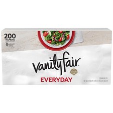 Vanity Fair Everyday Paper Napkins, 200 Count, Disposable Napkins Made Soft A...