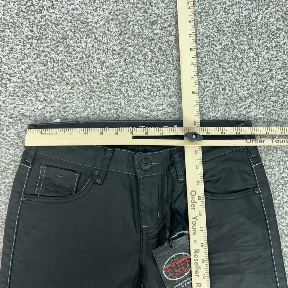 Cowgirl Tuff Jeans Women 28 Black Long Bootcut Western Stretch Denim Waxed Rodeo - Image 4 of 4